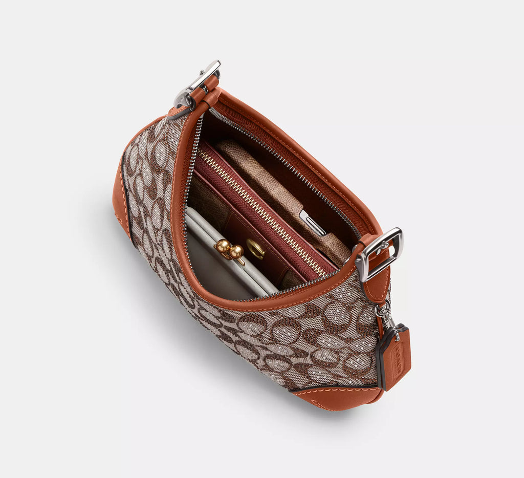 Hamptons Hobo Bag In Crystal Signature Jacquard