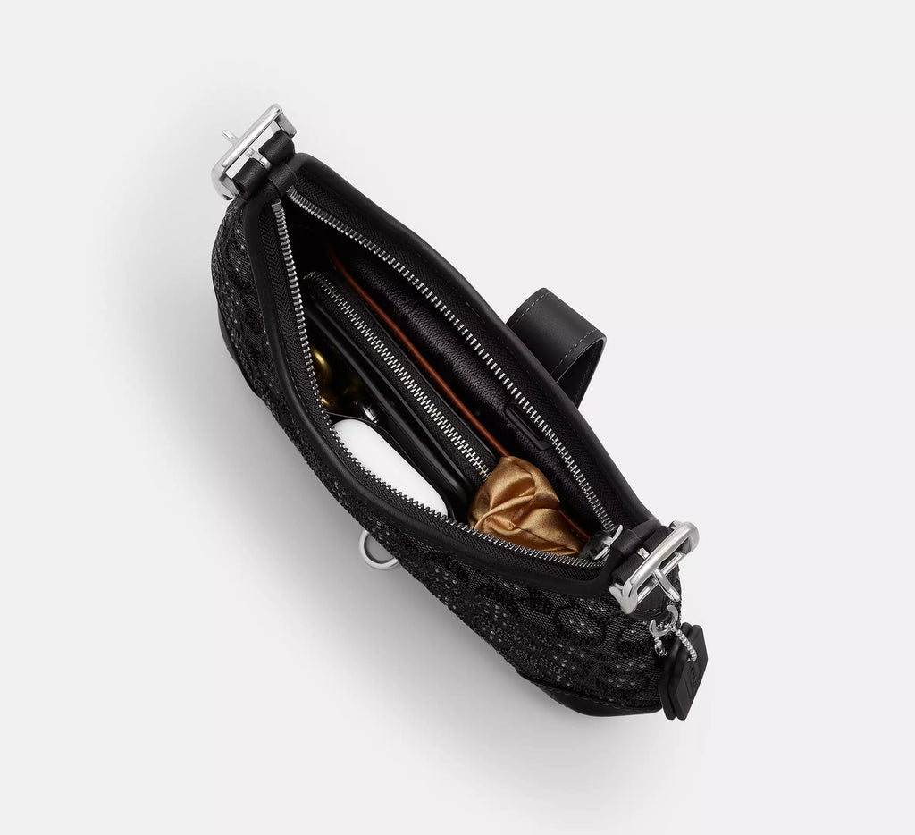 Hamptons Hobo Bag In Crystal Signature Jacquard