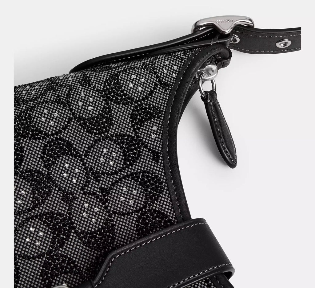 Hamptons Hobo Bag In Crystal Signature Jacquard